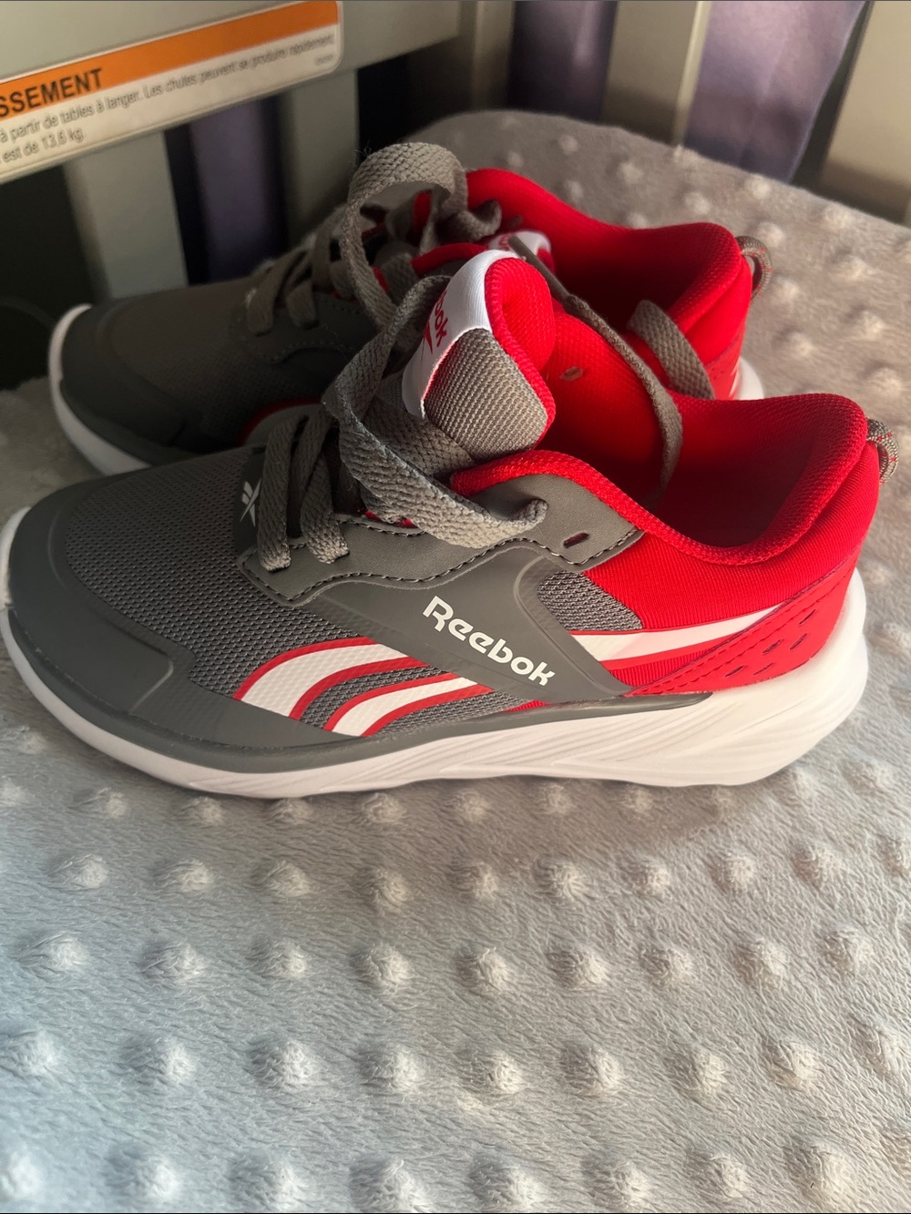 Reebok Kids Gray & Red Lightweight Sneakers
